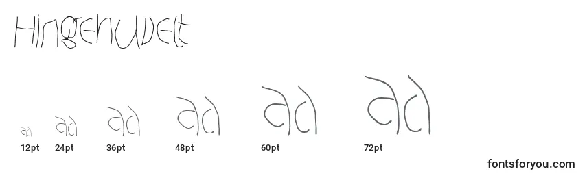 Размеры шрифта Hingehudelt