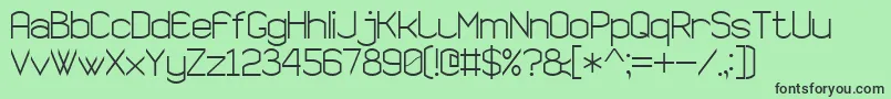 SemiRoundedSansSerif7-fontti – mustat fontit vihreällä taustalla