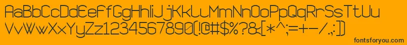 SemiRoundedSansSerif7-Schriftart – Schwarze Schriften auf orangefarbenem Hintergrund