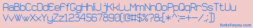 SemiRoundedSansSerif7-Schriftart – Blaue Schriften auf rosa Hintergrund