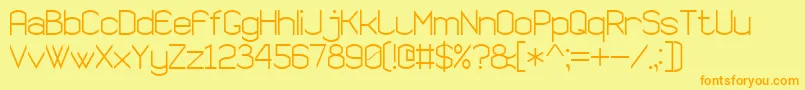 SemiRoundedSansSerif7-fontti – oranssit fontit keltaisella taustalla