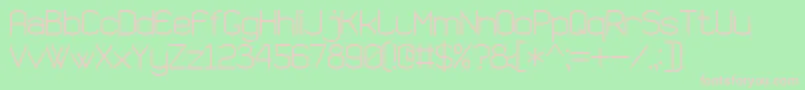 SemiRoundedSansSerif7-fontti – vaaleanpunaiset fontit vihreällä taustalla