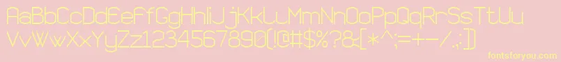 SemiRoundedSansSerif7-fontti – keltaiset fontit vaaleanpunaisella taustalla