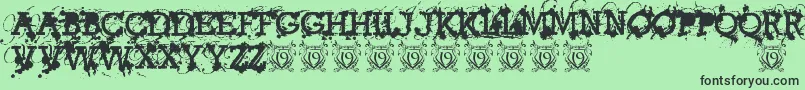 AmericanBravadoTrial Font – Black Fonts on Green Background