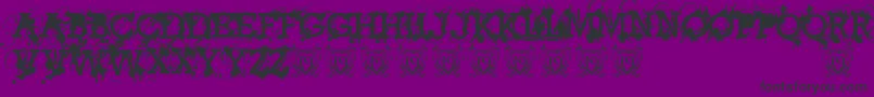 AmericanBravadoTrial-Schriftart – Schwarze Schriften auf violettem Hintergrund