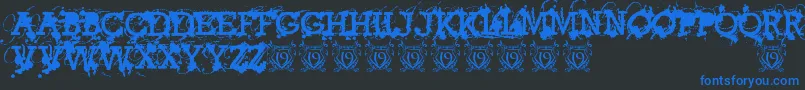 AmericanBravadoTrial Font – Blue Fonts on Black Background