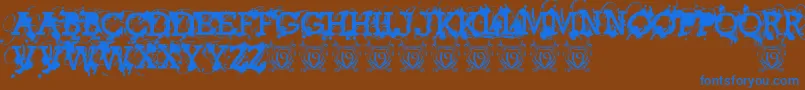 AmericanBravadoTrial Font – Blue Fonts on Brown Background