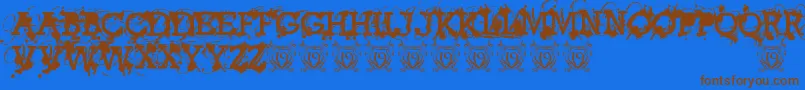 AmericanBravadoTrial Font – Brown Fonts on Blue Background