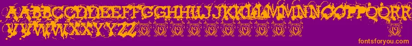 AmericanBravadoTrial Font – Orange Fonts on Purple Background