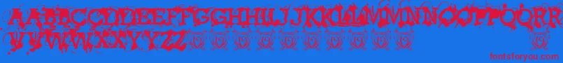 AmericanBravadoTrial Font – Red Fonts on Blue Background