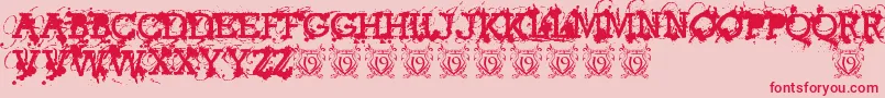 AmericanBravadoTrial Font – Red Fonts on Pink Background