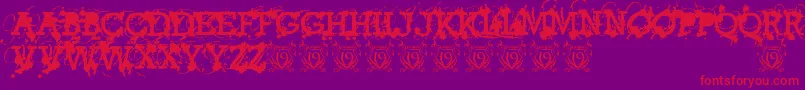 AmericanBravadoTrial Font – Red Fonts on Purple Background