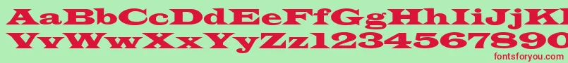 フォントLatinwidd – 赤い文字の緑の背景