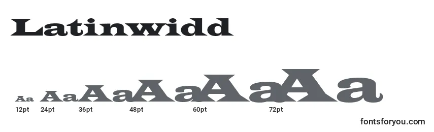 Размеры шрифта Latinwidd