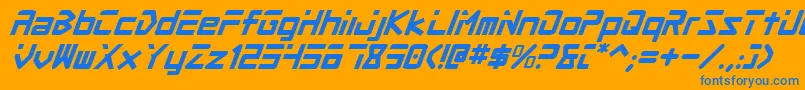 Procv2i Font – Blue Fonts on Orange Background