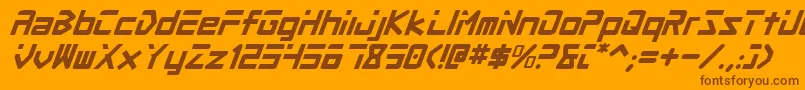 Procv2i Font – Brown Fonts on Orange Background