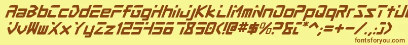 Procv2i Font – Brown Fonts on Yellow Background