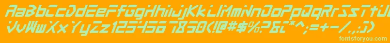 Procv2i-Schriftart – Grüne Schriften auf orangefarbenem Hintergrund