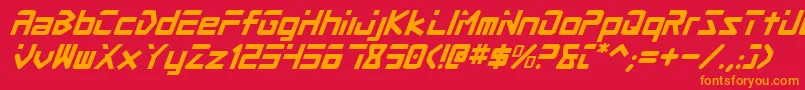 Procv2i Font – Orange Fonts on Red Background