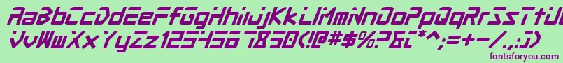 Procv2i Font – Purple Fonts on Green Background