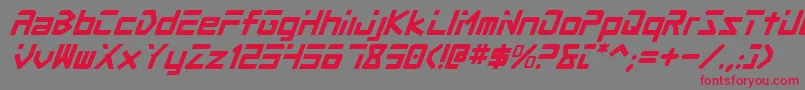 Czcionka Procv2i – czerwone czcionki na szarym tle