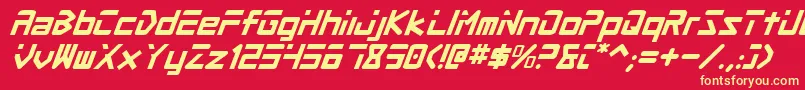Procv2i Font – Yellow Fonts on Red Background