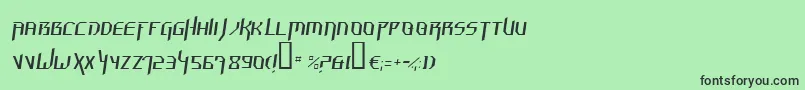 フォントHammerheadThinItalic – 緑の背景に黒い文字