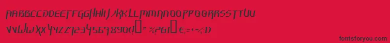 フォントHammerheadThinItalic – 赤い背景に黒い文字