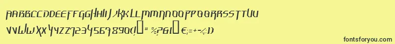 Czcionka HammerheadThinItalic – czarne czcionki na żółtym tle