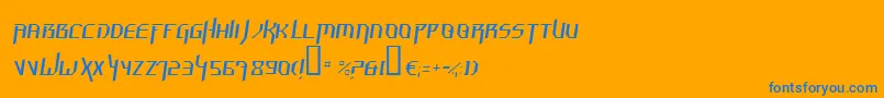 Шрифт HammerheadThinItalic – синие шрифты на оранжевом фоне