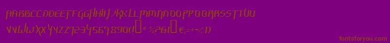 フォントHammerheadThinItalic – 紫色の背景に茶色のフォント