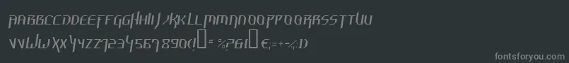 フォントHammerheadThinItalic – 黒い背景に灰色の文字