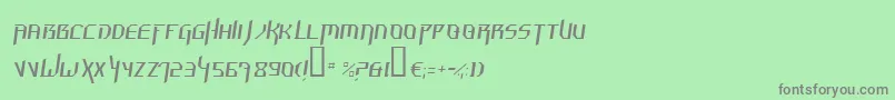 フォントHammerheadThinItalic – 緑の背景に灰色の文字