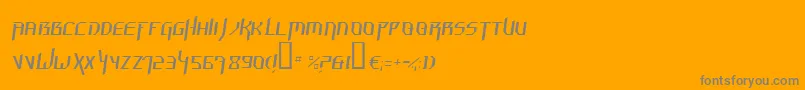 フォントHammerheadThinItalic – オレンジの背景に灰色の文字