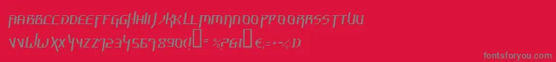 フォントHammerheadThinItalic – 赤い背景に灰色の文字