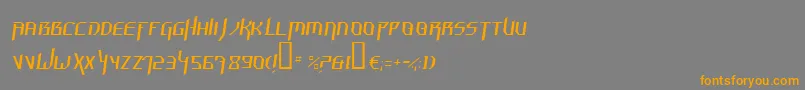 フォントHammerheadThinItalic – オレンジの文字は灰色の背景にあります。