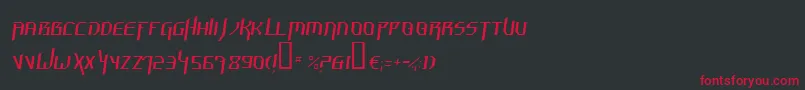 Fonte HammerheadThinItalic – fontes vermelhas em um fundo preto