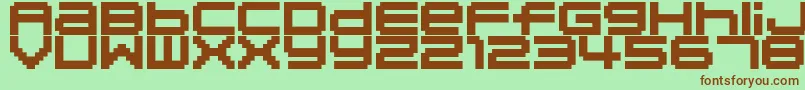 フォント04b20 – 緑の背景に茶色のフォント