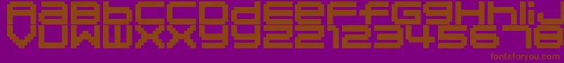 04b20-Schriftart – Braune Schriften auf violettem Hintergrund