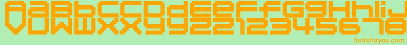 04b20 Font – Orange Fonts on Green Background