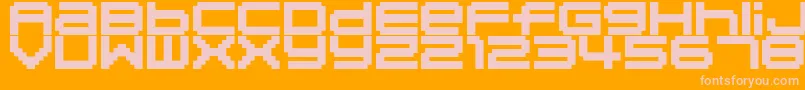 04b20-fontti – vaaleanpunaiset fontit oranssilla taustalla