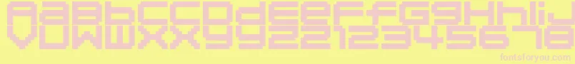 Czcionka 04b20 – różowe czcionki na żółtym tle