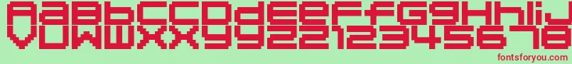 04b20-fontti – punaiset fontit vihreällä taustalla