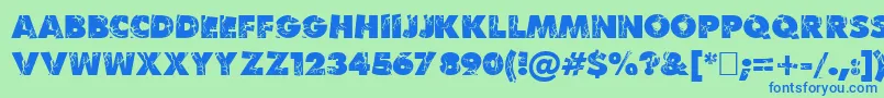 フォントKrush – 青い文字は緑の背景です。
