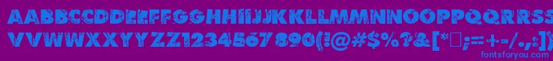 フォントKrush – 紫色の背景に青い文字