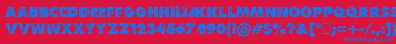 Krush Font – Blue Fonts on Red Background