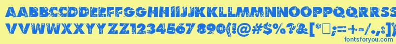 Krush Font – Blue Fonts on Yellow Background