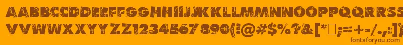 Krush Font – Brown Fonts on Orange Background