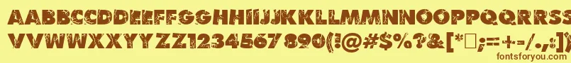 Krush Font – Brown Fonts on Yellow Background