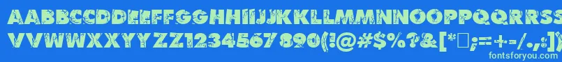 Krush Font – Green Fonts on Blue Background